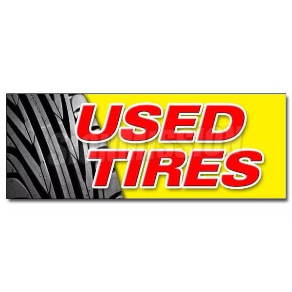 Safety Sign, 24 in Height, Vinyl, 9 in Length, Used Tires, Signmission, Mfr#: D-24 Used Tires